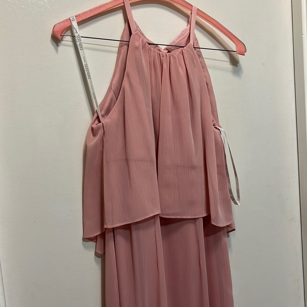 David’s bridal maxi dress in pink, worn once